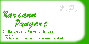 mariann pangert business card